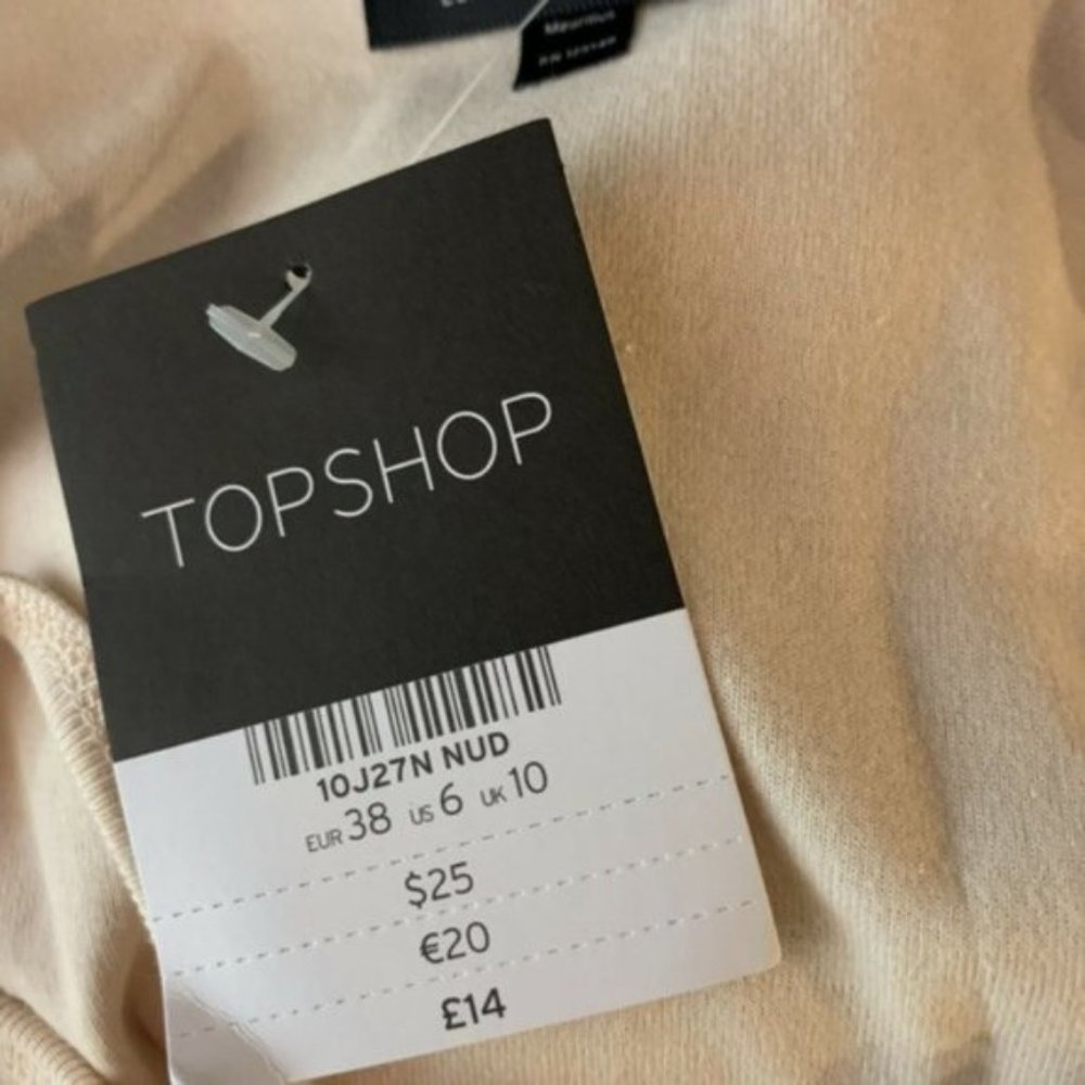 Topshop Nude Bodycon Tank Midi Dress - Picture 6 of 8